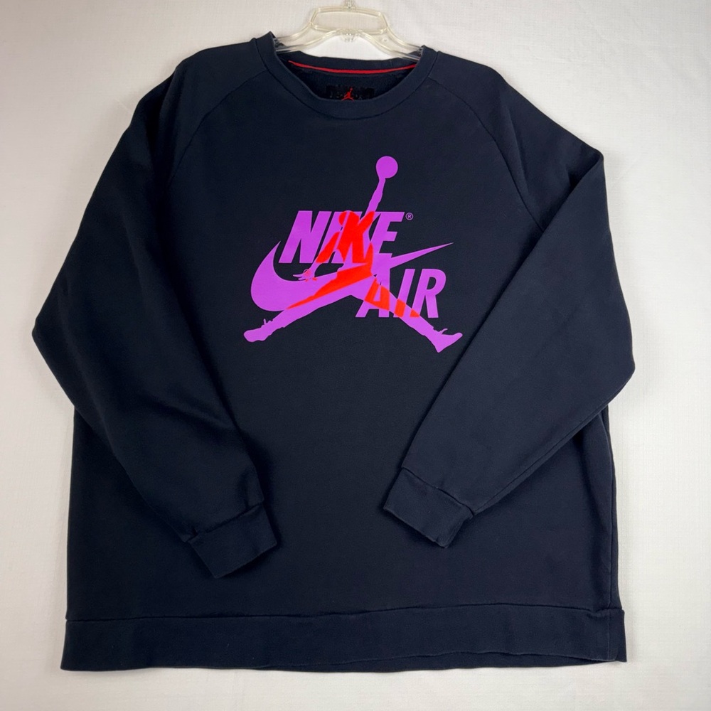 Nike Air Jordan Jumpman Classics Black Crew Neck Sweatshirt BV6006-011 -Mens XXL